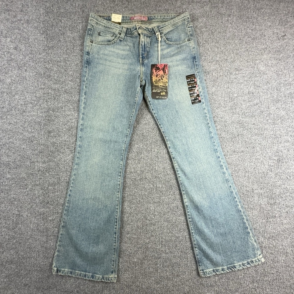 Y2K Levi's 518 Superlow Bootcut Jeans Juniors 11 Light Wash Blue Low Rise Denim